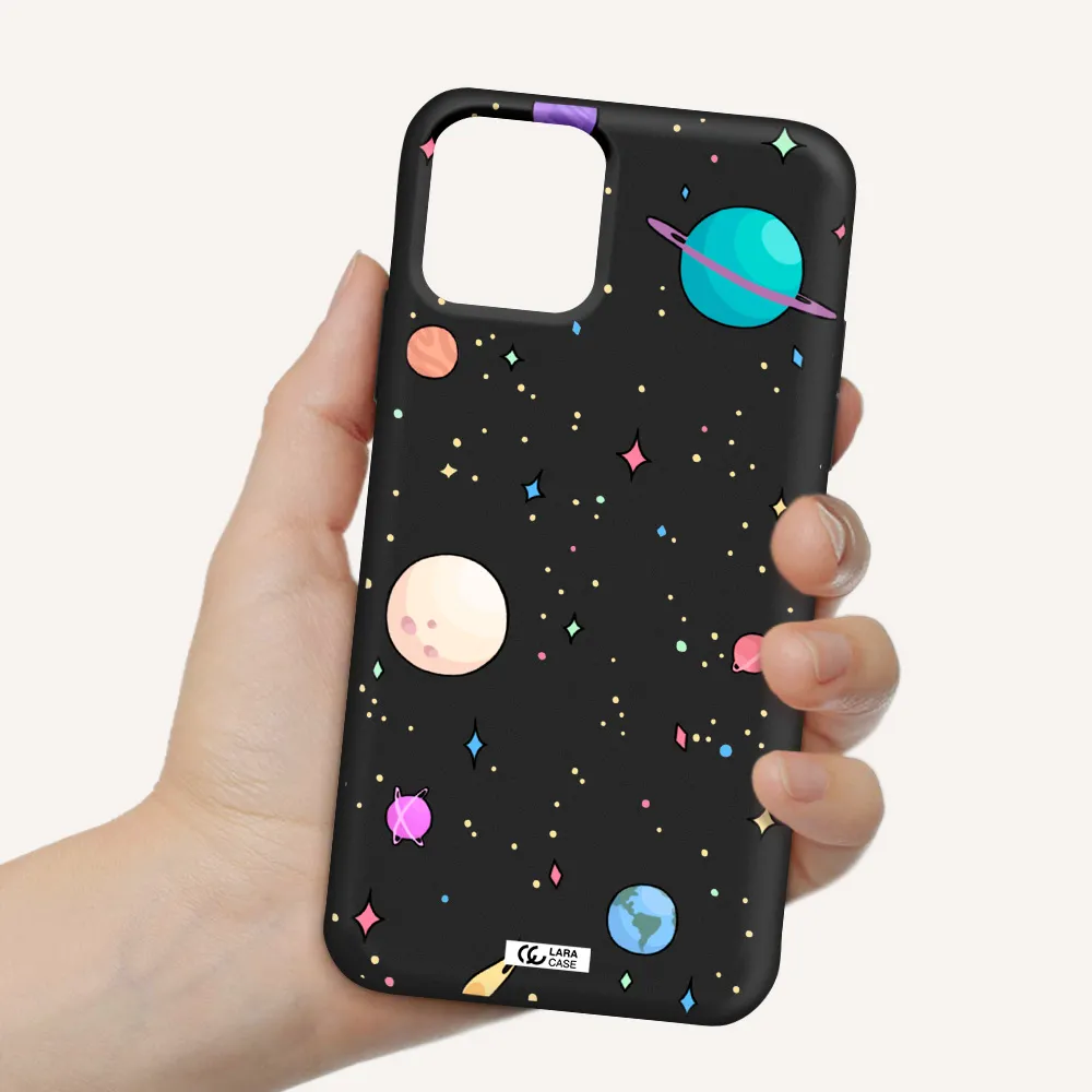 Solar System Print Apple iPhone 11 pro max Silicone black Case