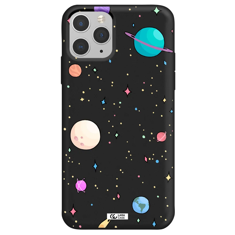 Solar System Print Apple iPhone 11 pro Silicone black Case