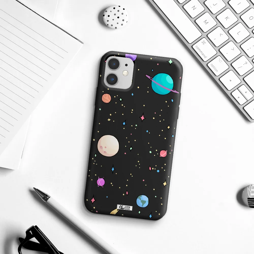 Solar System Print Apple iPhone 11 Silicone black Case