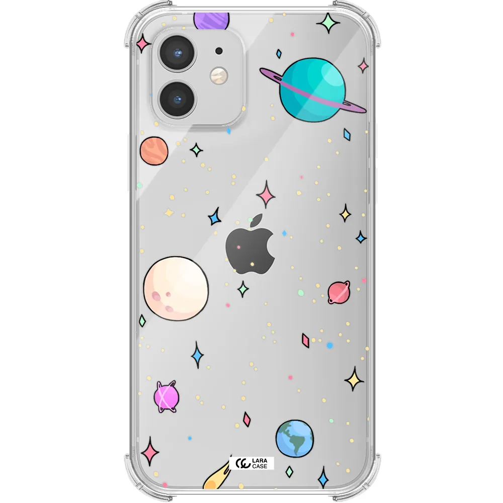 Solar System Print Apple iPhone 12 Clear PC Case