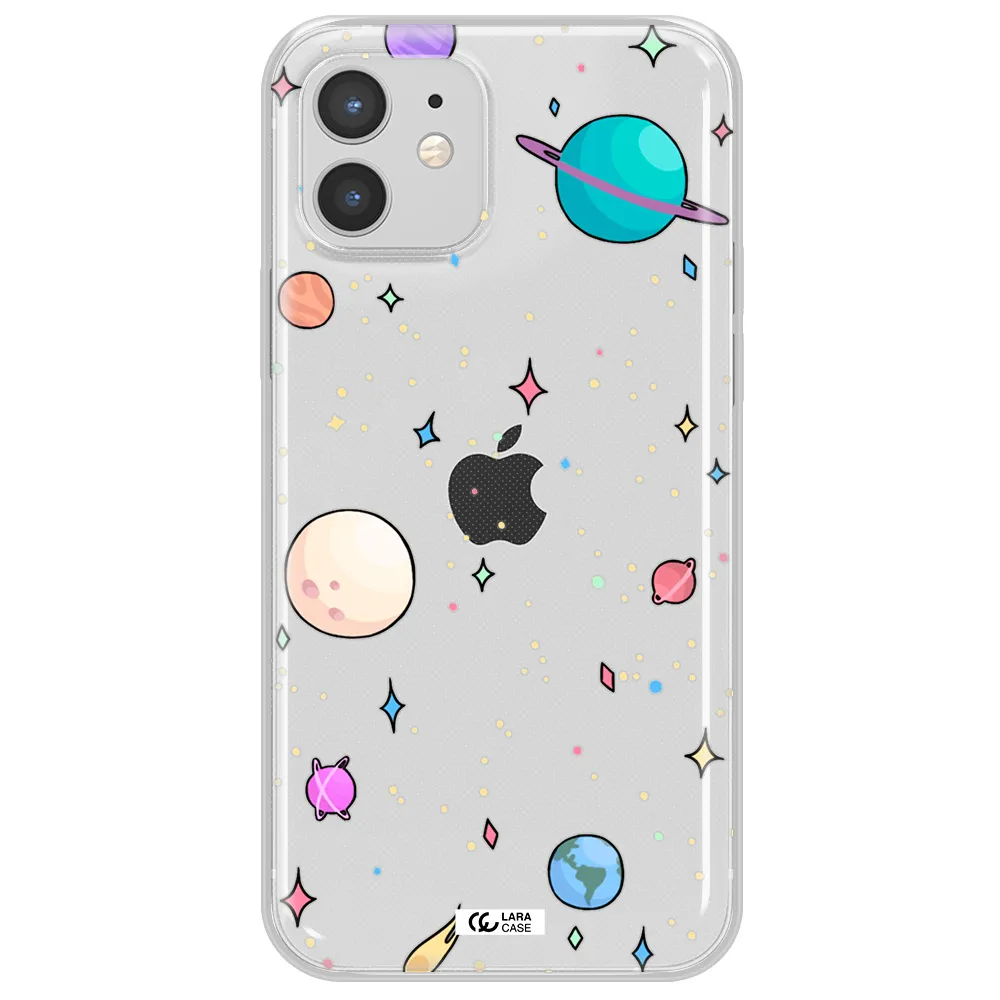Solar System Print Apple iPhone 12 mini Clear TPU Case