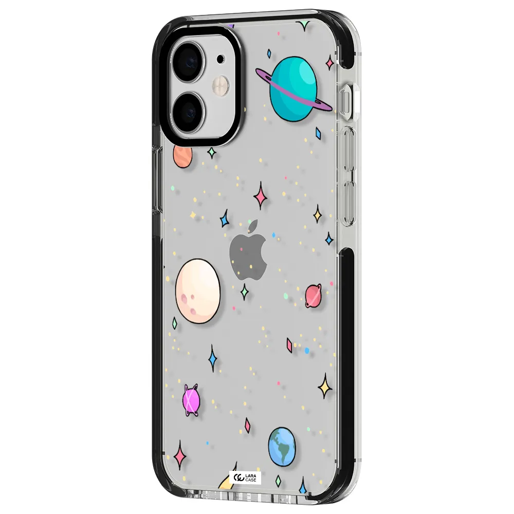 Solar System Print Apple iPhone 12 mini impact black border Case