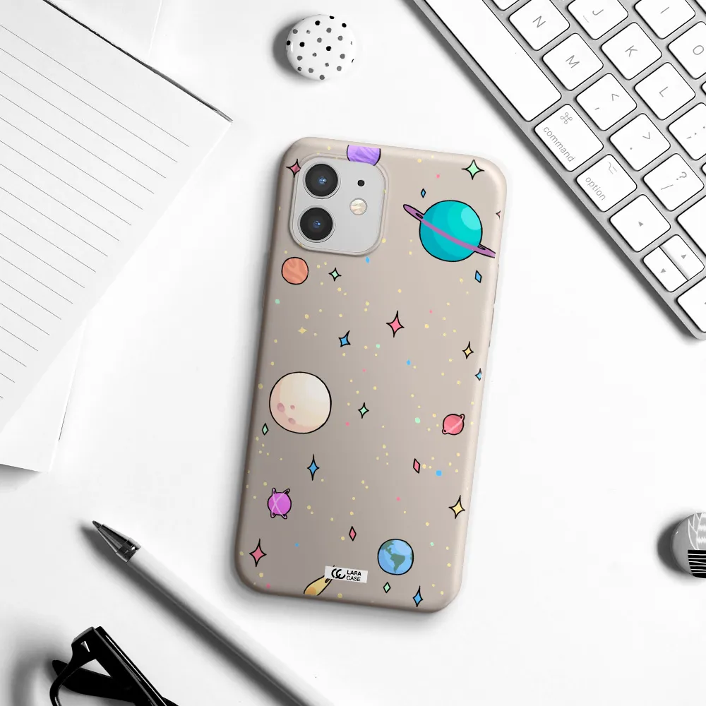 Solar System Print Apple iPhone 12 mini Silicone Stone Case