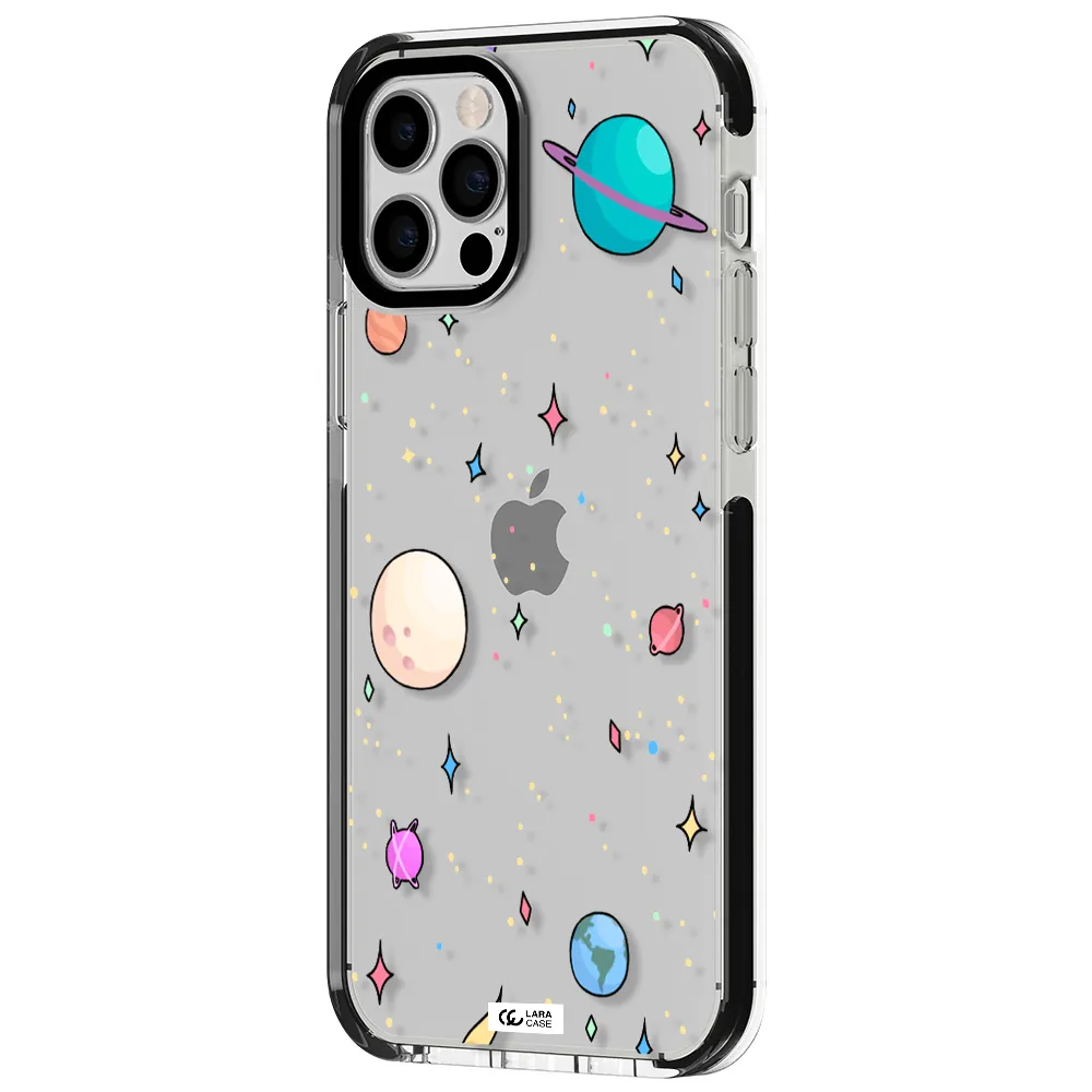 Solar System Print Apple iPhone 12 pro impact black border Case