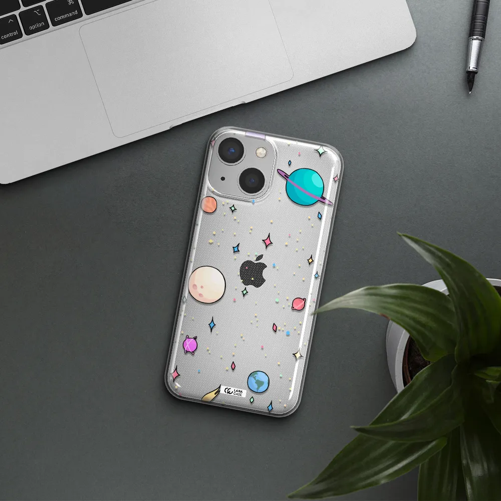 Solar System Print Apple iPhone 13 Clear TPU Case