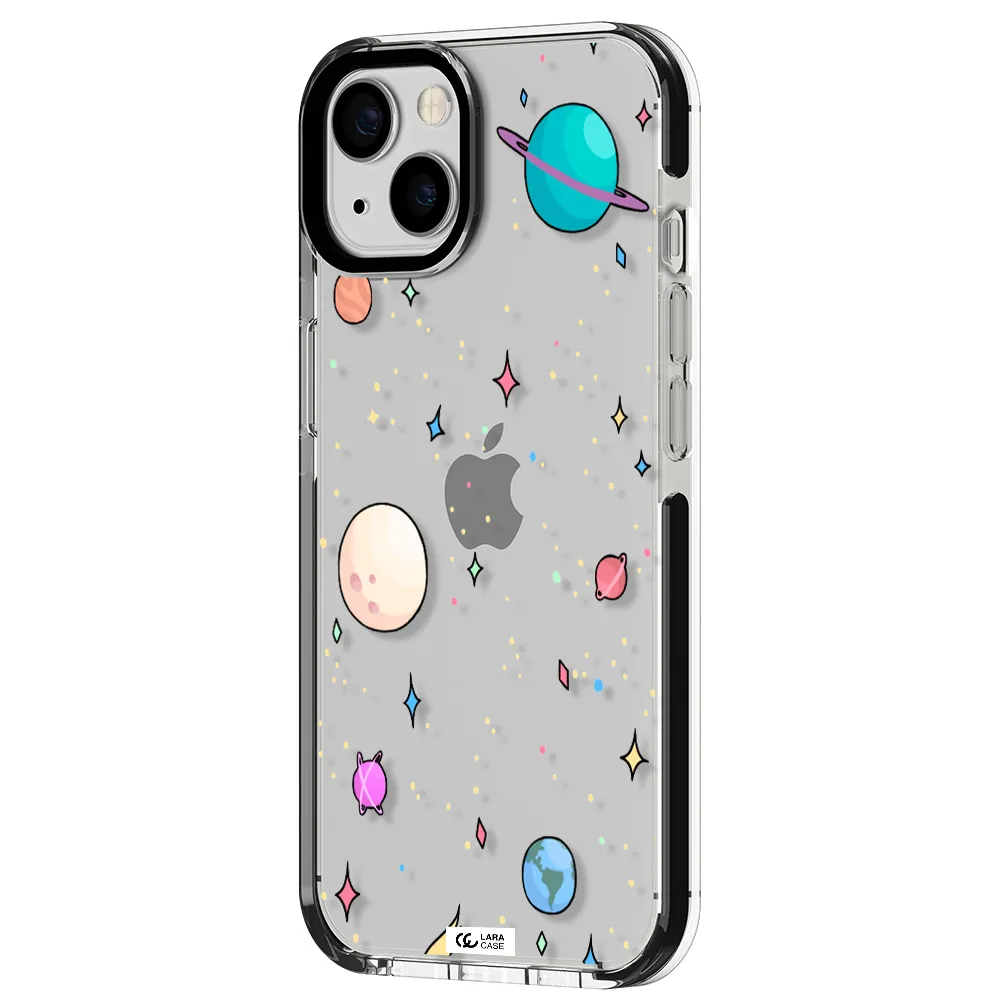 Solar System Print Apple iPhone 13 impact black border Case