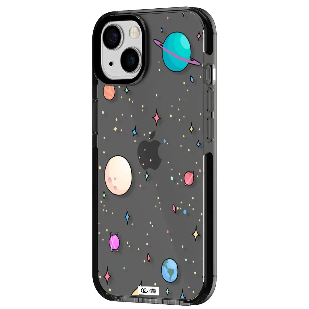 Solar System Print Apple iPhone 13 impact Smoke Black Case