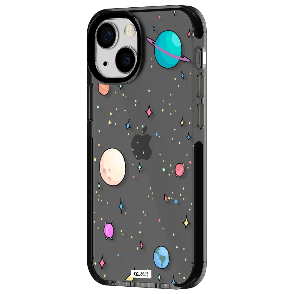 Solar System Print Apple iPhone 13 mini impact Smoke Black Case