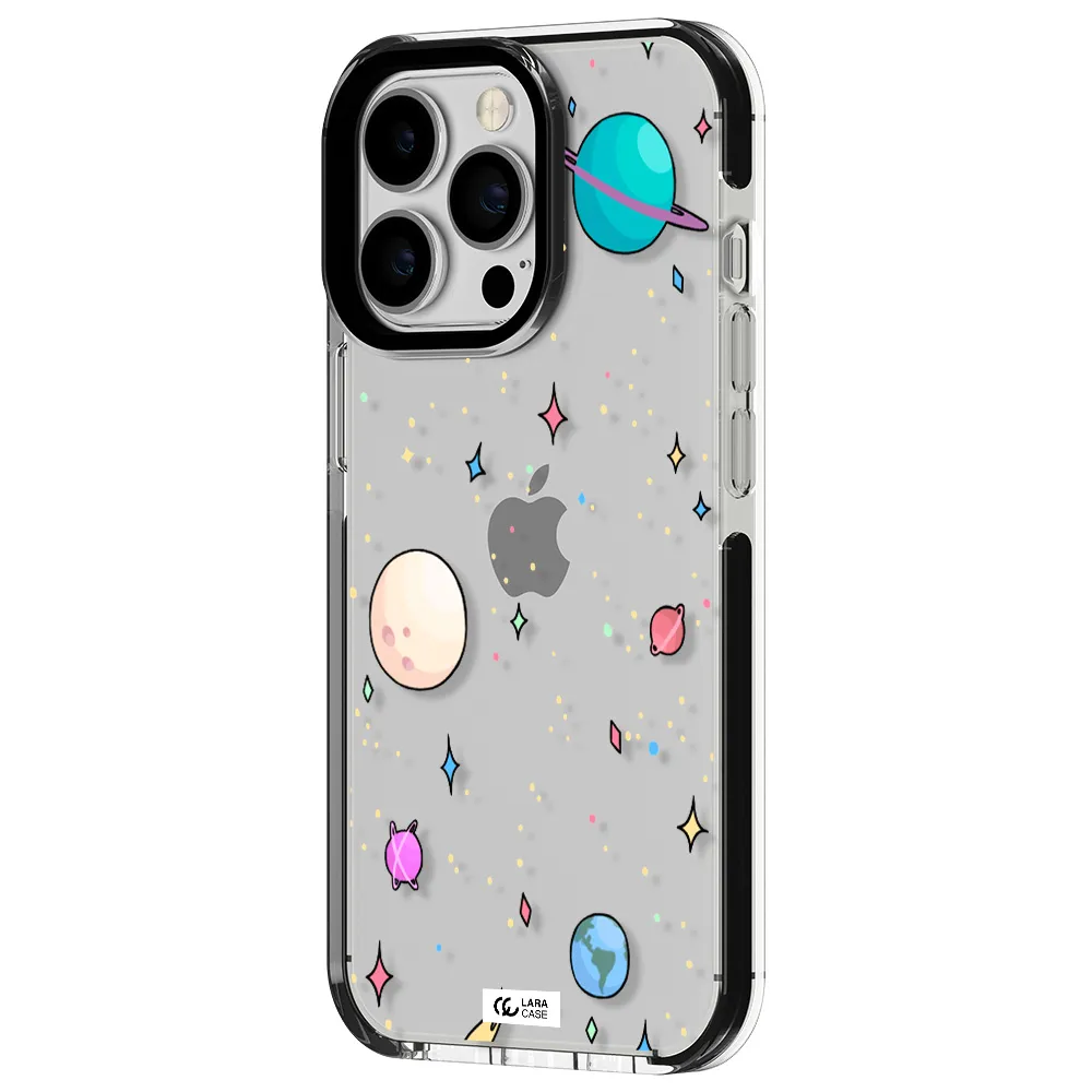 Solar System Print Apple iPhone 13 Pro impact black border Case