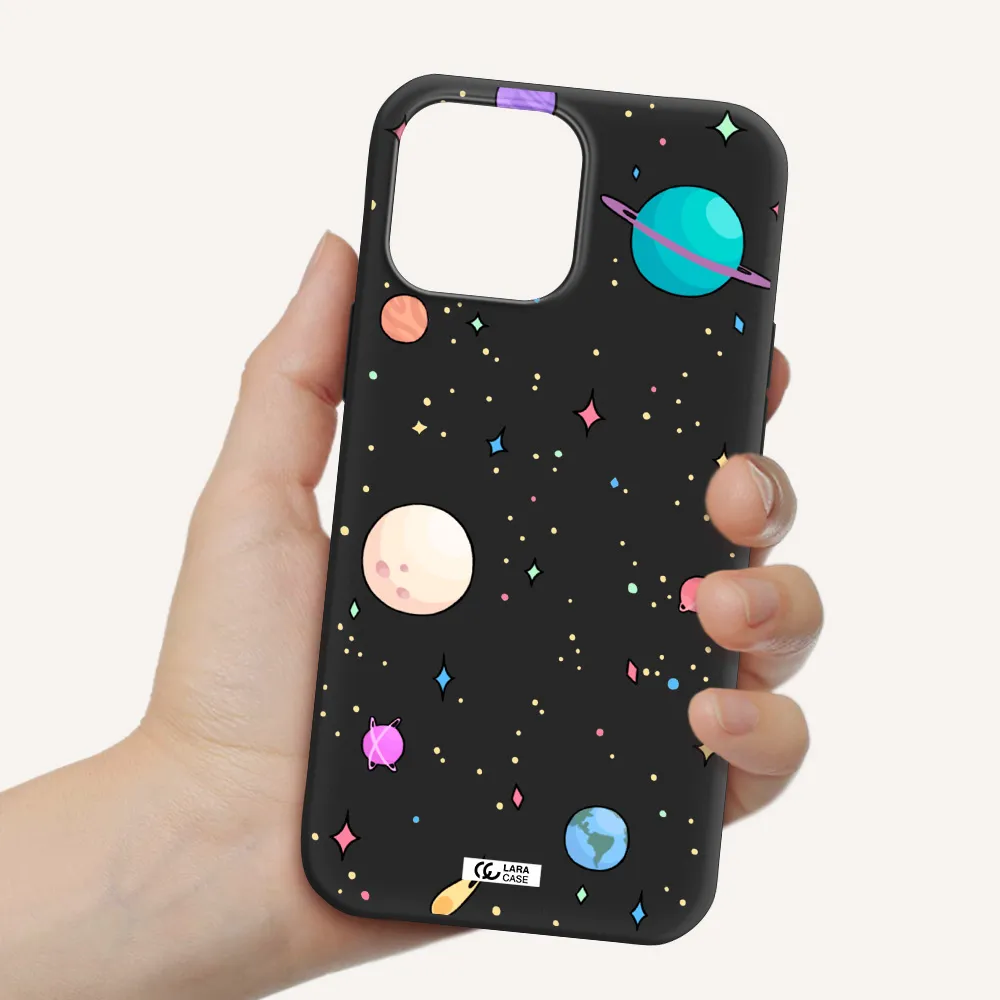 Solar System Print Apple iPhone 13 Pro Silicone black Case