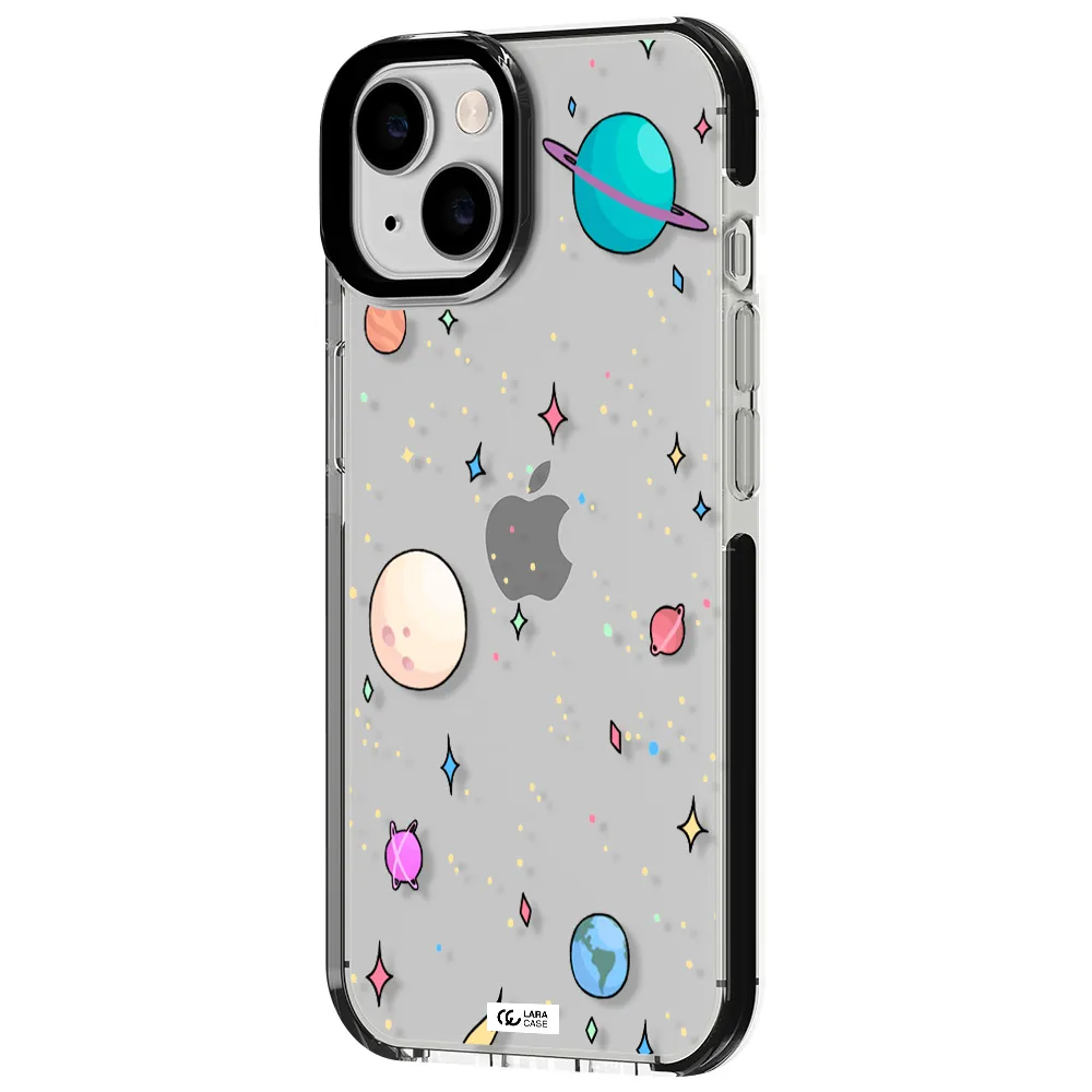 Solar System Print Apple iPhone 14 impact black border Case