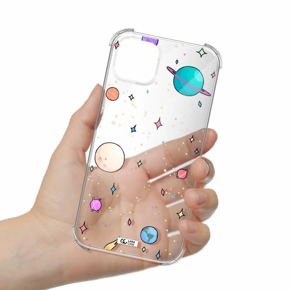 Solar System Print Apple iPhone 14 plus Clear PC Case