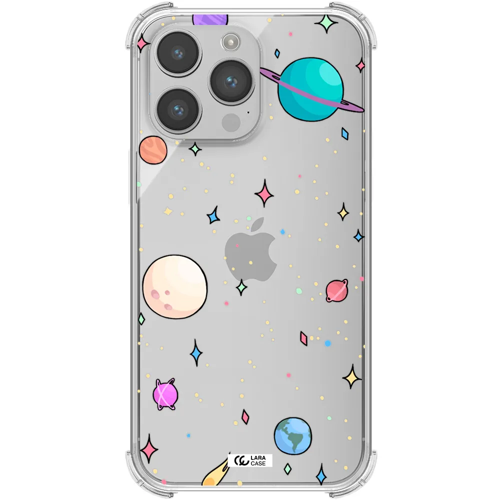 Solar System Print Apple iPhone 14 pro max Clear PC Case