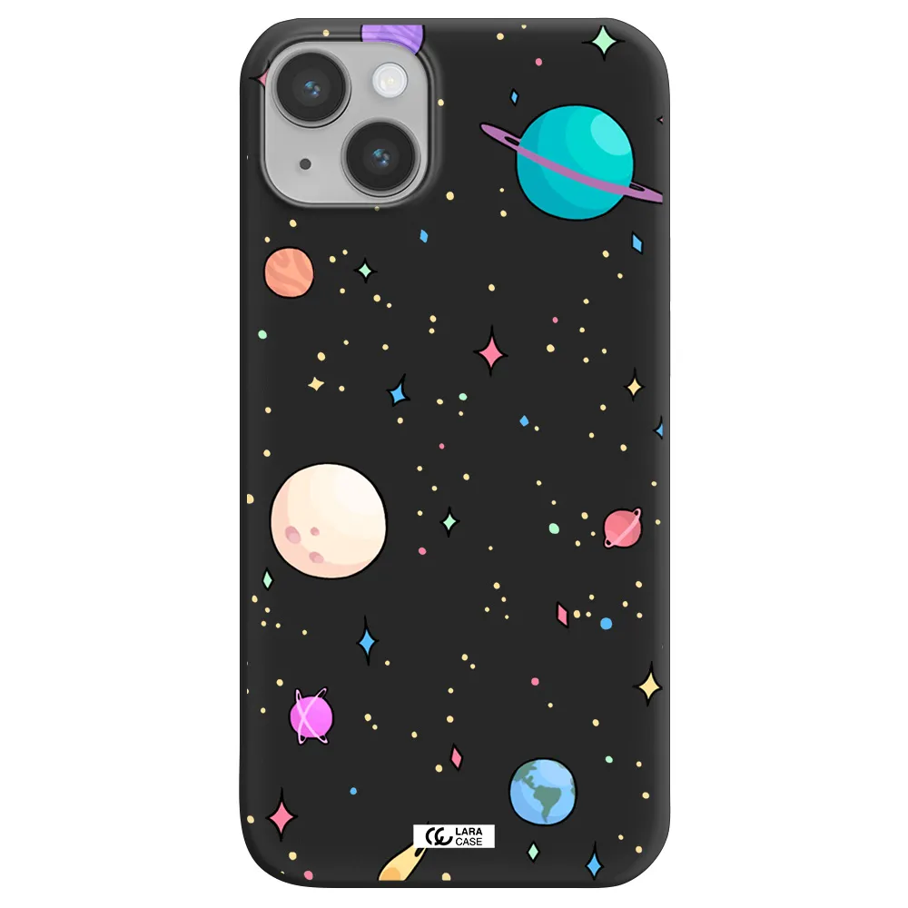 Solar System Print Apple iPhone 14 Silicone black Case