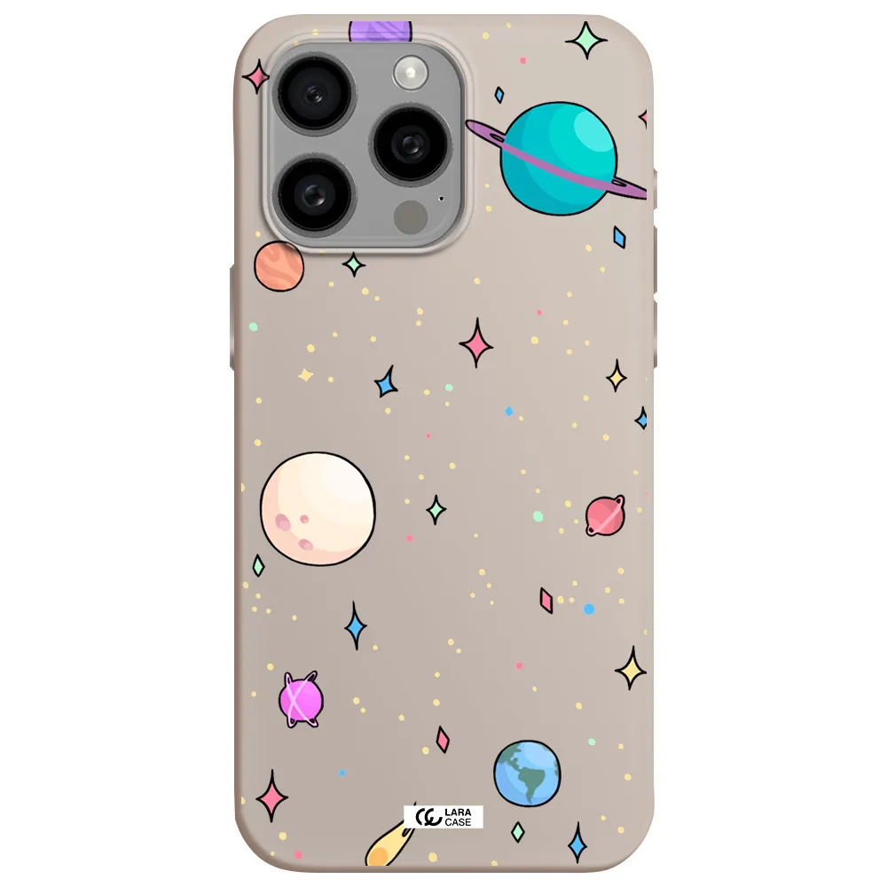 Solar System Print Apple Iphone 15 Pro max Silicone Stone Case