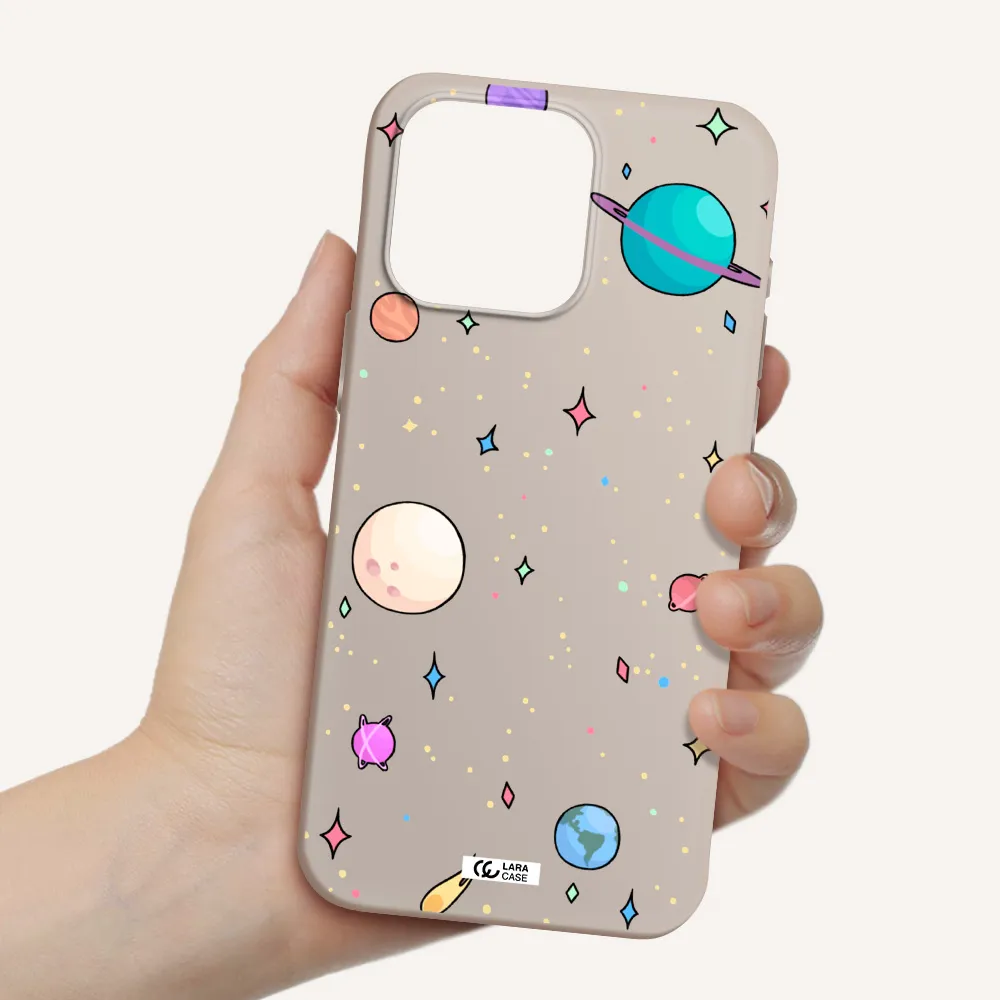 Solar System Print Apple Iphone 15 Pro max Silicone Stone Case