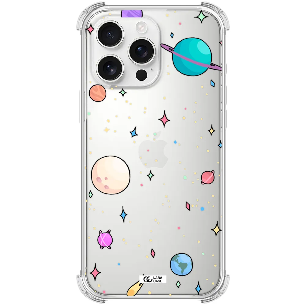 Solar System Print Apple Iphone 16 Pro Max Clear Pc Case