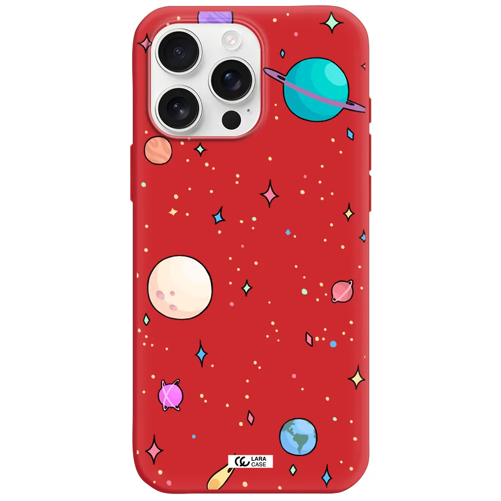 Solar System Print Apple Iphone 16 Pro Max Silicone Stone Case
