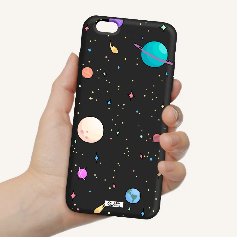 Solar System Print Apple iPhone 6 plus Silicone black Case