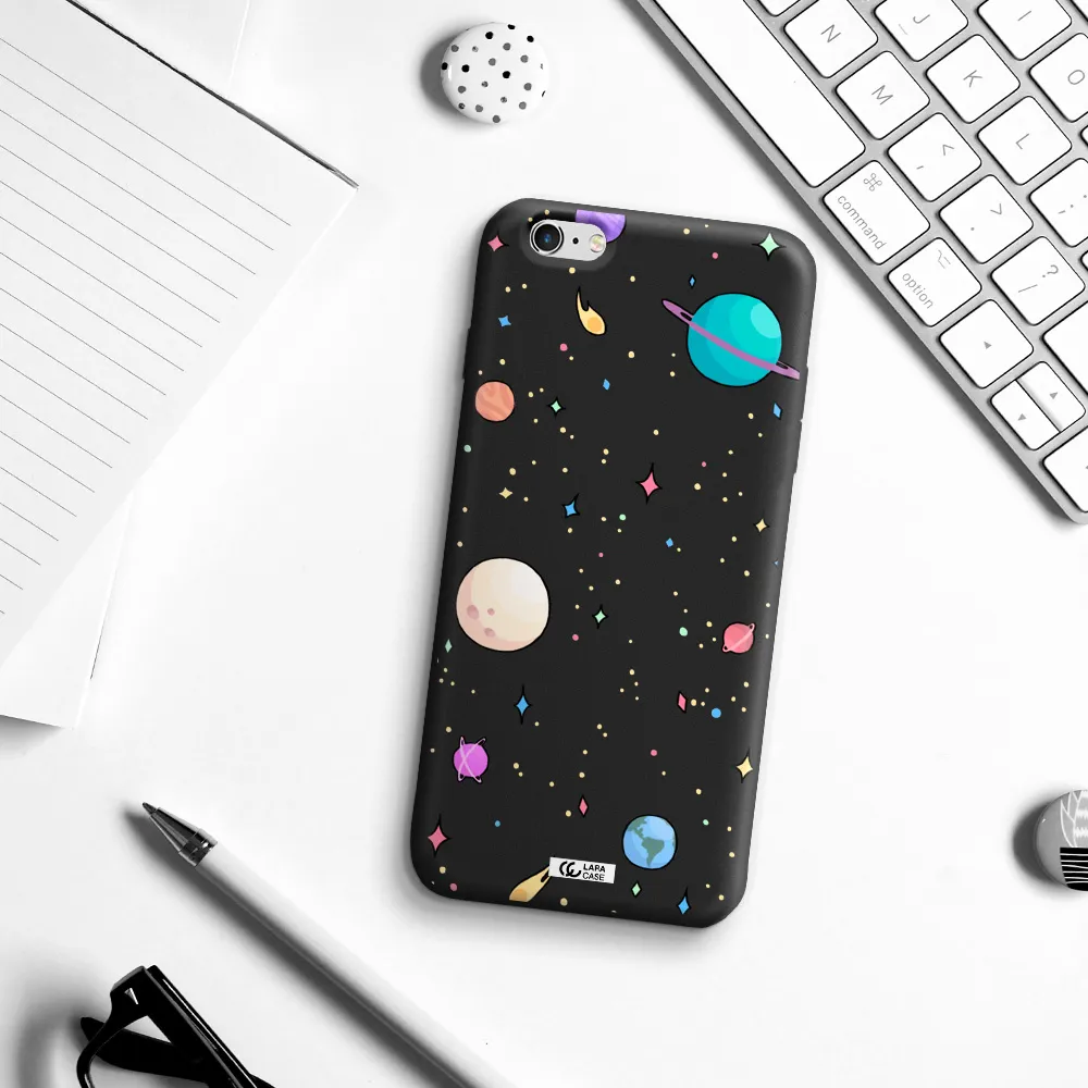 Solar System Print Apple iPhone 6 plus Silicone black Case