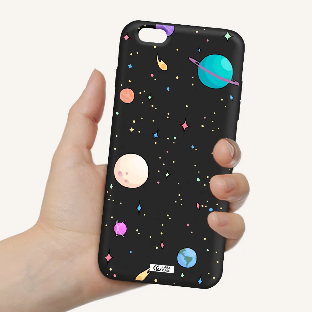Solar System Print Apple iPhone 6S Silicone black Case