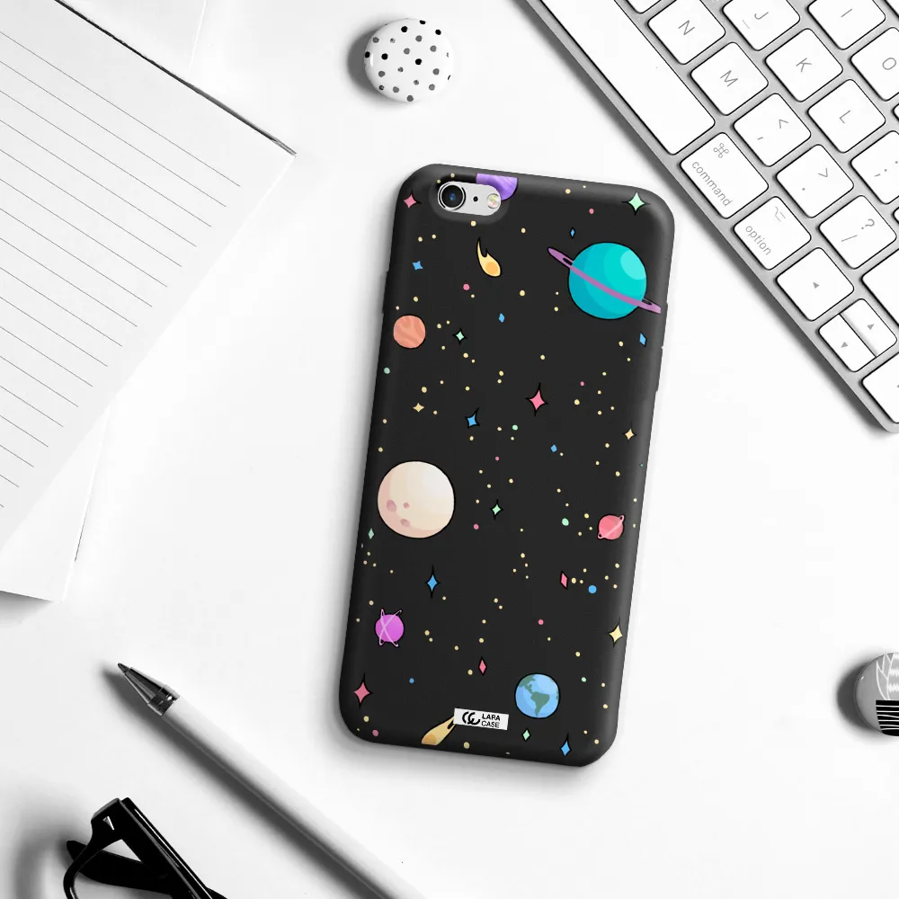 Solar System Print Apple iPhone 6S Silicone black Case
