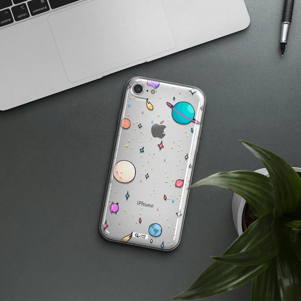 Solar System Print Apple iPhone 7 Clear TPU Case