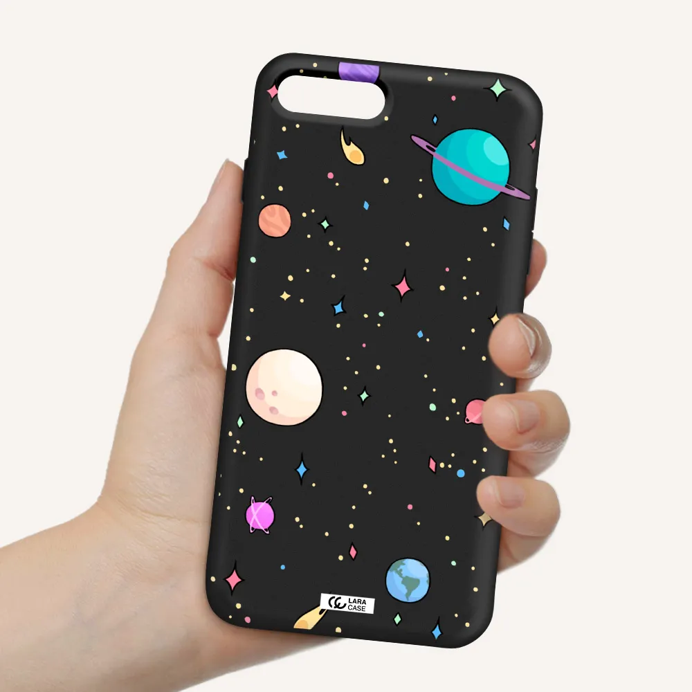 Solar System Print Apple iPhone 7 plus Silicone black Case