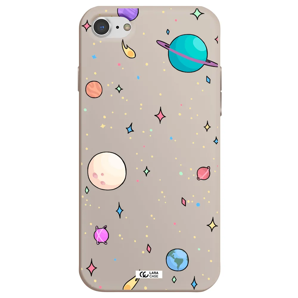 Solar System Print Apple iPhone 7 Silicone Stone Case