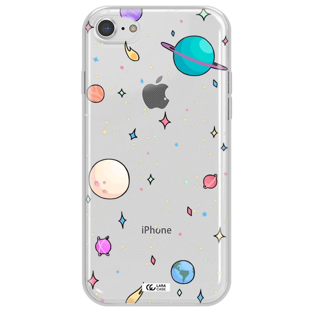 Solar System Print Apple iPhone 8 Clear TPU Case