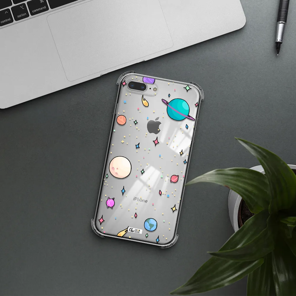 Solar System Print Apple iPhone 8 plus Clear PC Case