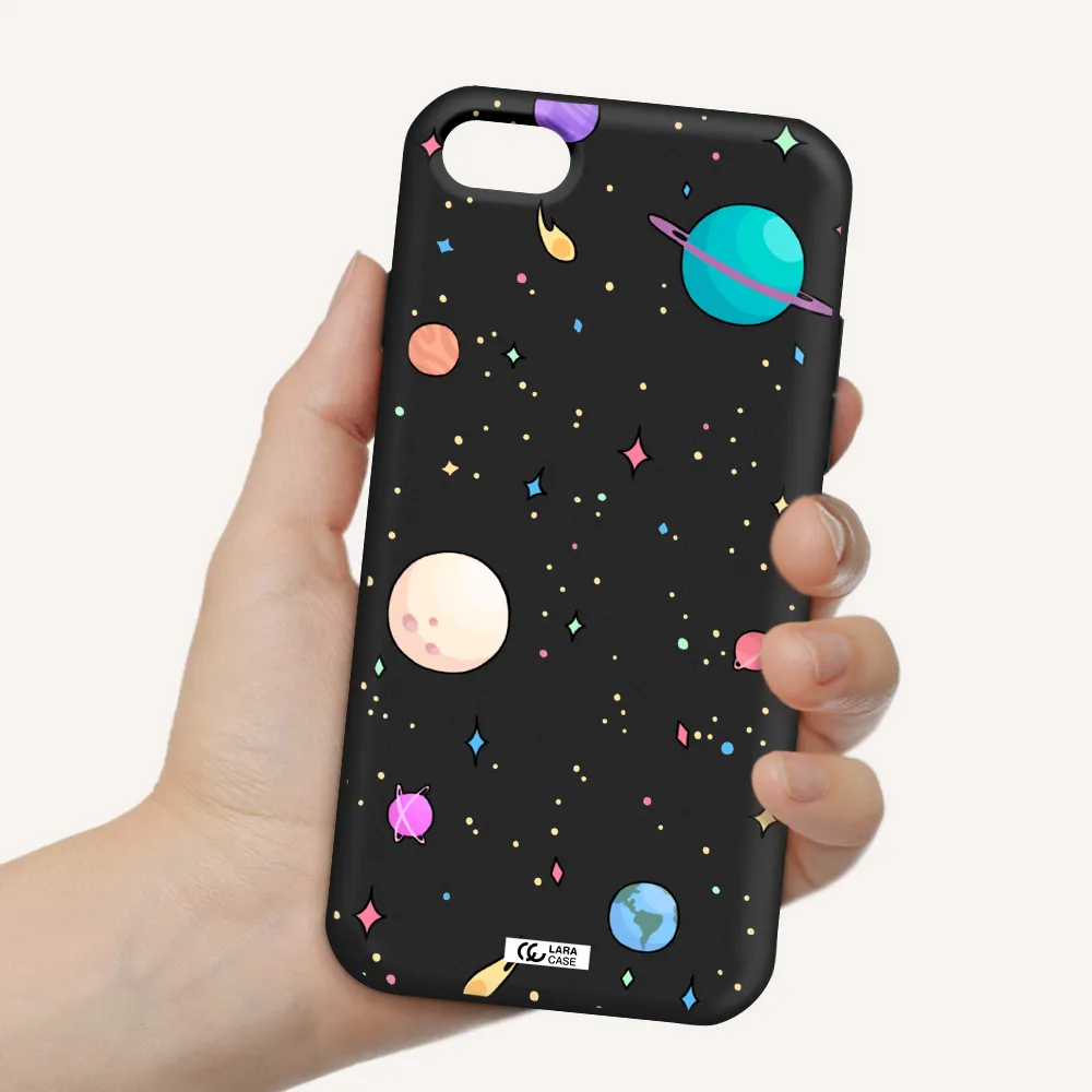 Solar System Print Apple iPhone 8 Silicone black Case