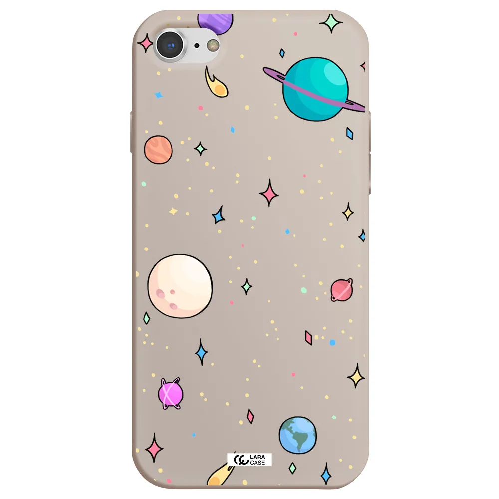 Solar System Print Apple iPhone 8 Silicone Stone Case