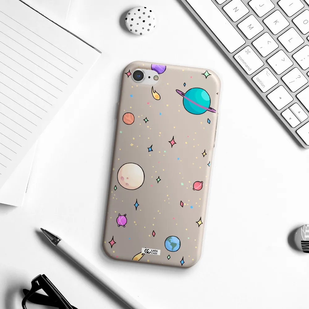 Solar System Print Apple iPhone 8 Silicone Stone Case