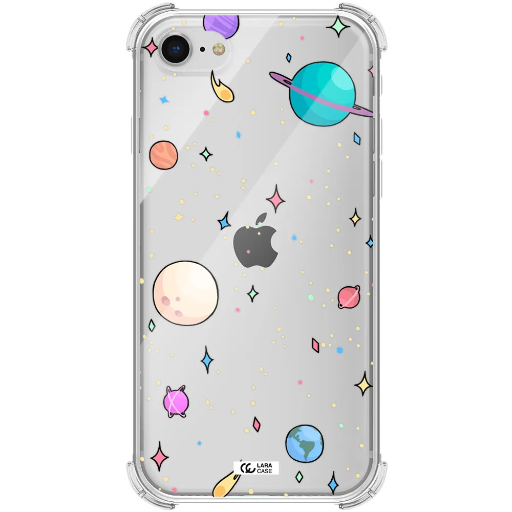 Solar System Print Apple iPhone se 2020 Clear PC Case