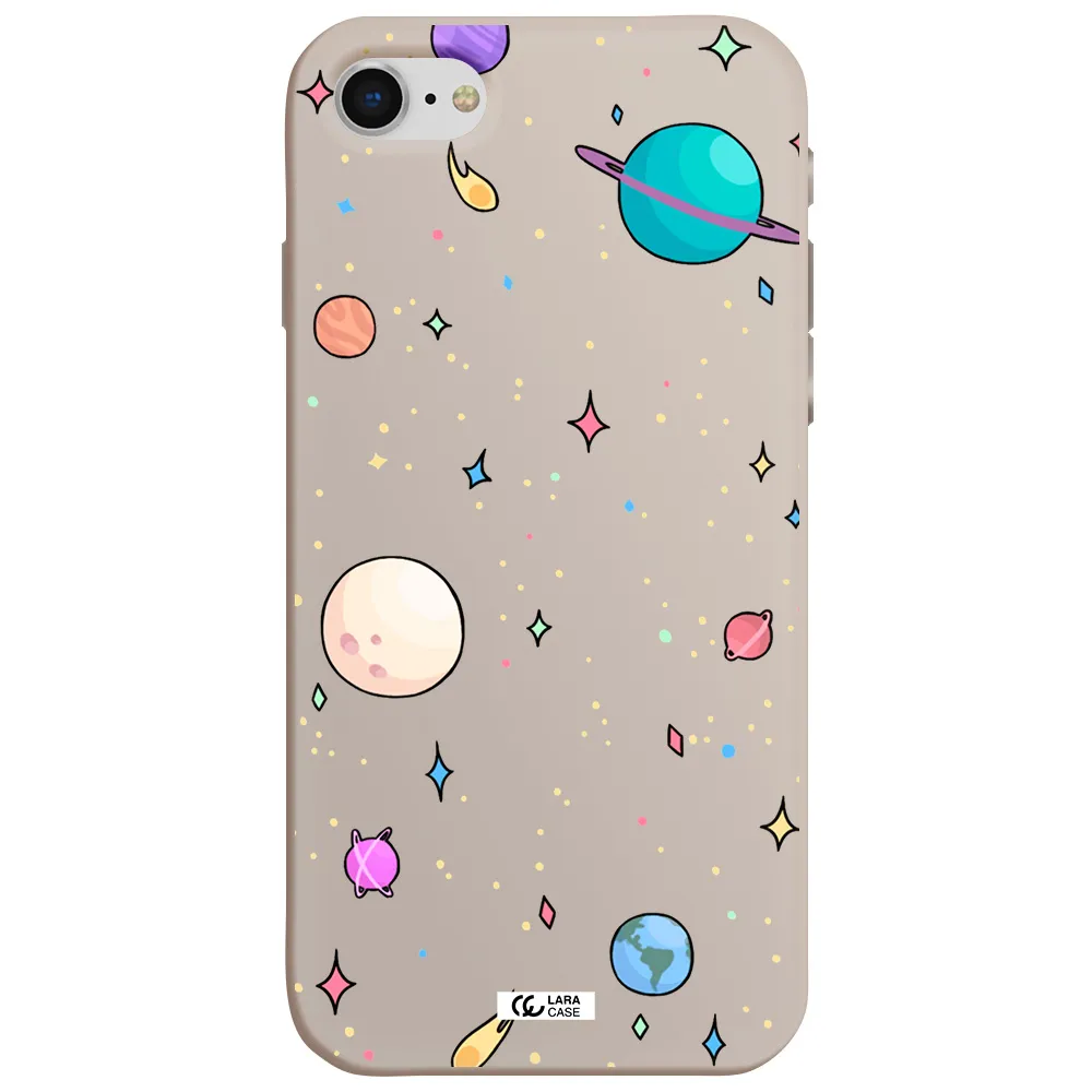 Solar System Print Apple iPhone se 2020 Silicone Stone Case