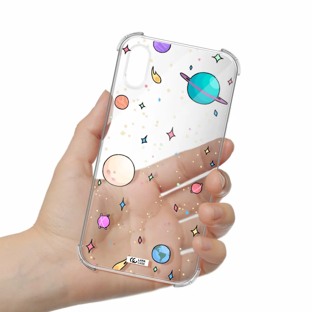 Solar System Print Apple iPhone X Clear PC Case
