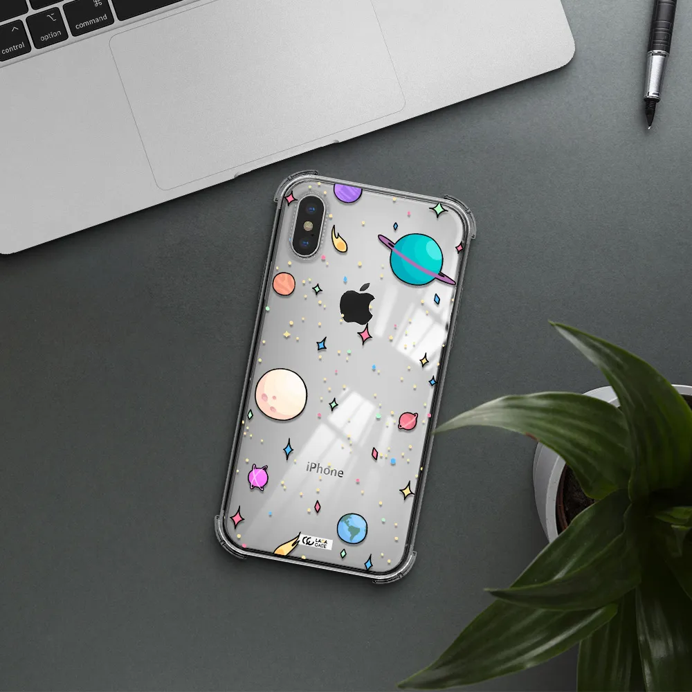 Solar System Print Apple iPhone X Clear PC Case