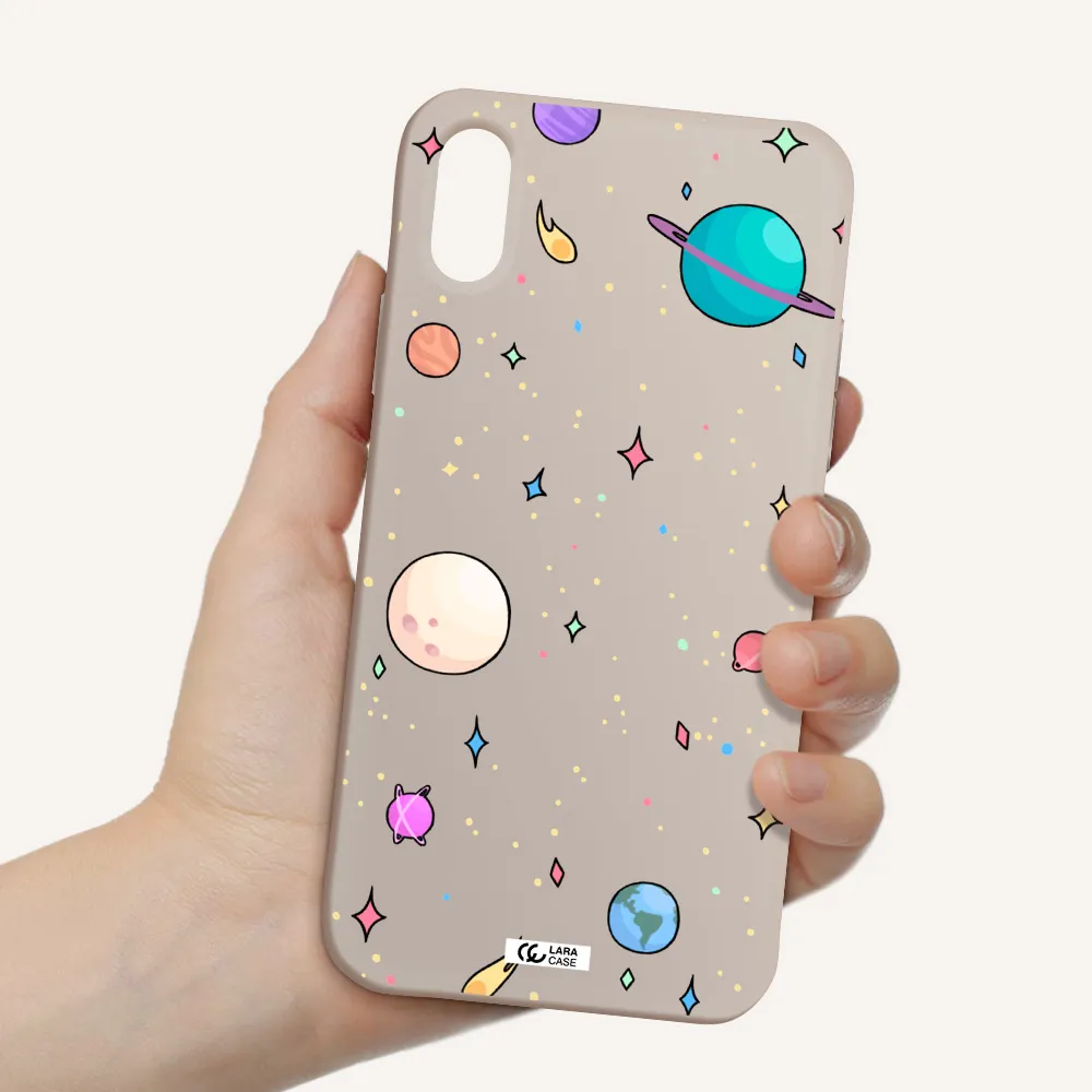Solar System Print Apple iPhone X Silicone Stone Case