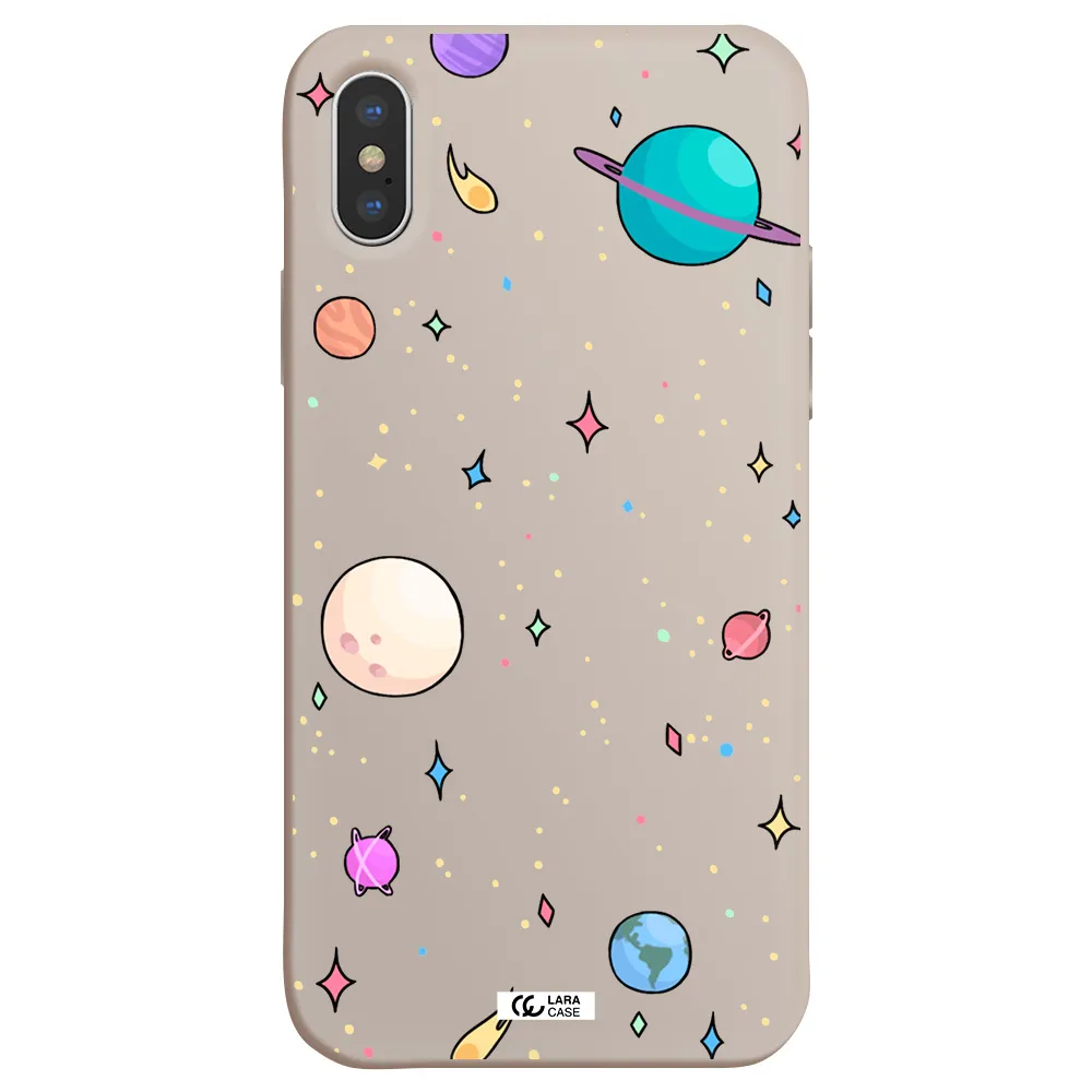 Solar System Print Apple iPhone XS Silicone Stone Case