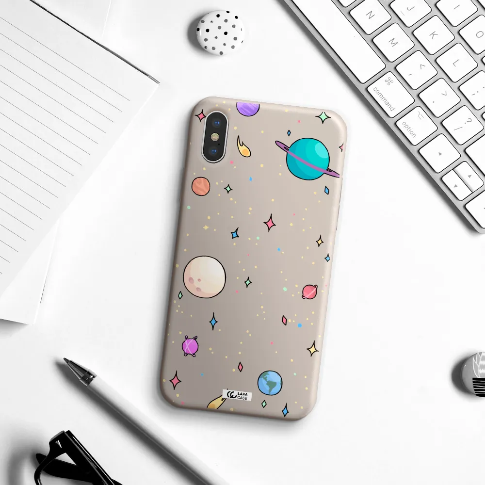 Solar System Print Apple iPhone XS Silicone Stone Case