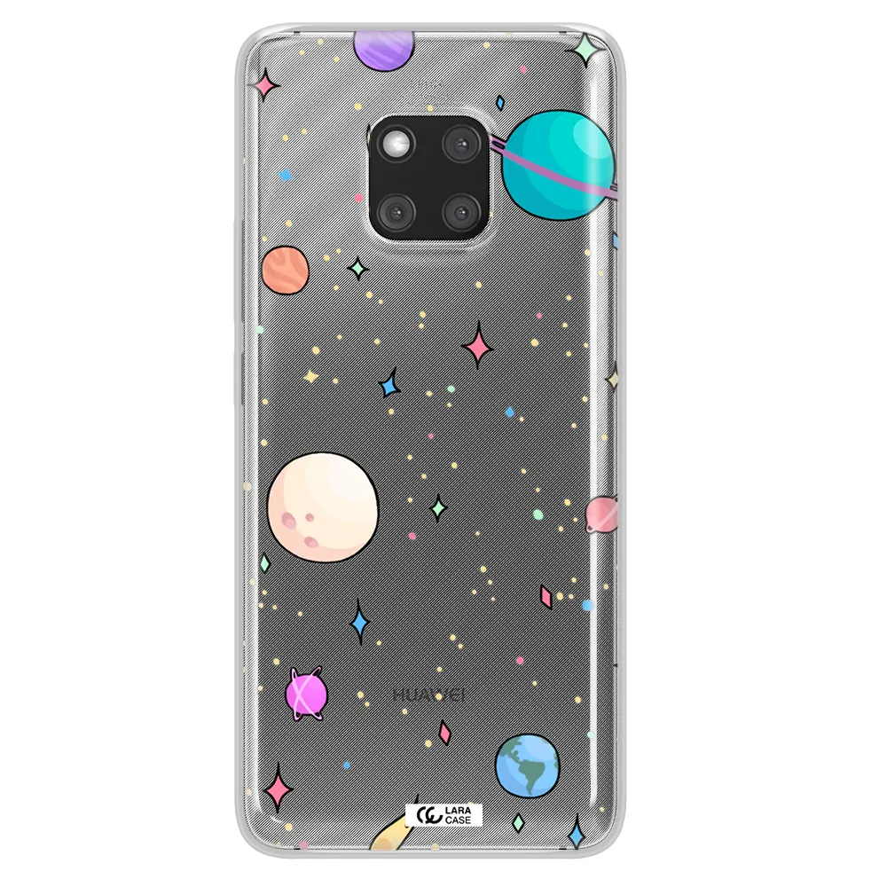 Solar System Print Huawei Mate 20 Pro Clear TPU Case