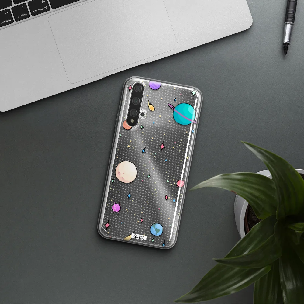 Solar System Print Huawei Nova 5t Clear TPU Case