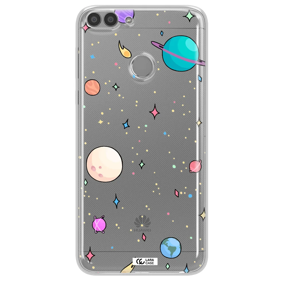 Solar System Print Huawei P Smart 2017 Clear TPU Case
