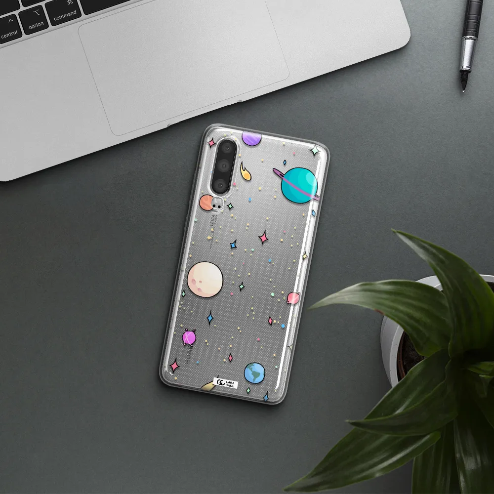 Solar System Print Huawei P30 Clear TPU Case