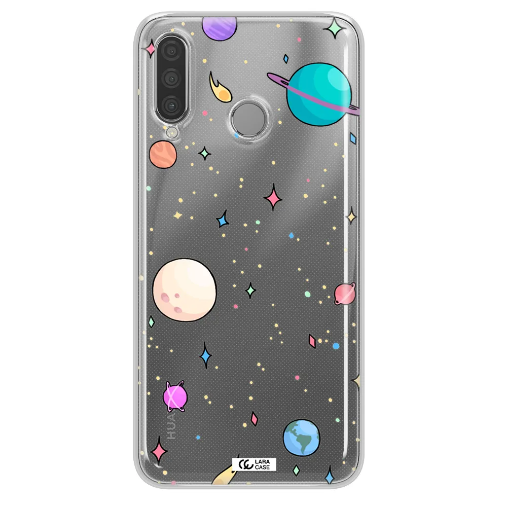 Solar System Print Huawei P30 Lite Clear TPU Case