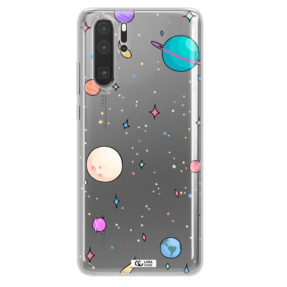 Solar System Print Huawei P30 Pro Clear TPU Case