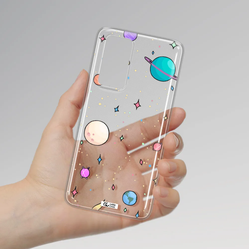 Solar System Print Huawei P40 Clear TPU Case