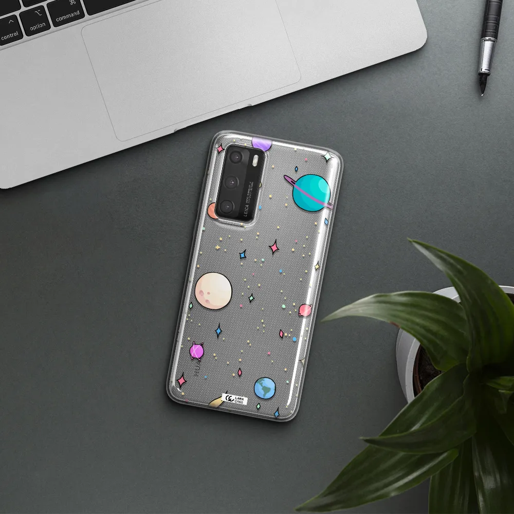 Solar System Print Huawei P40 Clear TPU Case