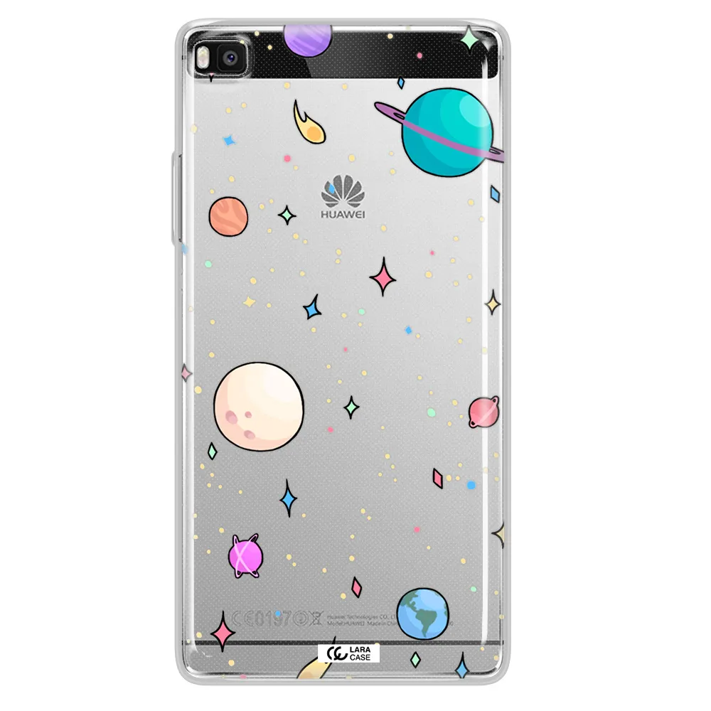 Solar System Print Huawei P8 Clear TPU Case
